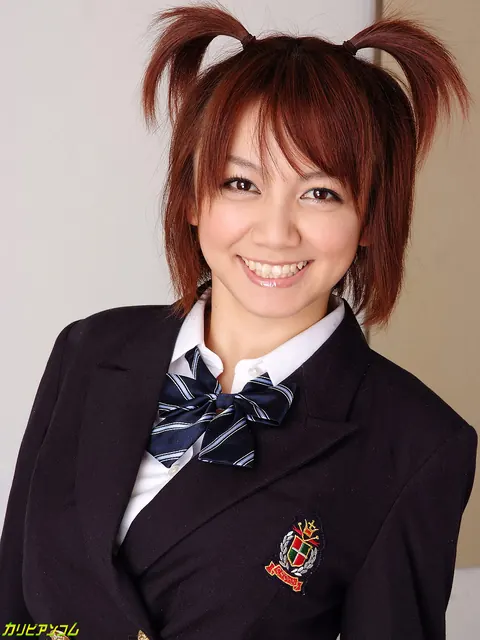 Meguru Kosaka: Petite Asian Redhead Strips Out of Her Uniform Skirt – photo 1 of 12