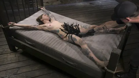 Krysta Kaos: Tattooed Brunette Hogtied Outdoors Sucks Cock and Takes a Dildo – photo 13 of 20