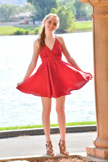 Redhead in Heels and Panties Masturbates Outdoors