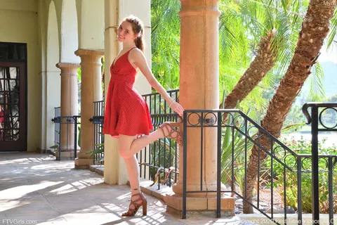Myra Glasford: Redhead in Heels and Panties Masturbates Outdoors – photo 5 of 20