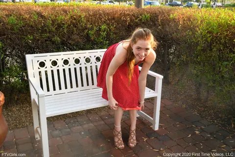 Myra Glasford: Redhead in Heels and Panties Masturbates Outdoors – photo 20 of 20