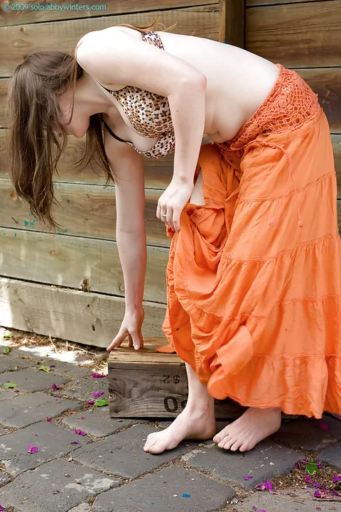 Hairy Woman Flashes Her Big Tits and Spreads Outdoors in Lingerie – photo 5 of 16
