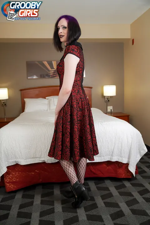 Tall Trans Woman in a Dress Spreads and Shows Cock – photo 2 of 16