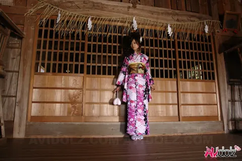 Japanese Brunette Poses in Socks and Traditional Wear – photo 2 of 15