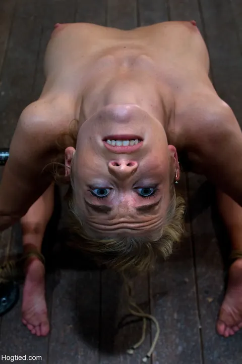 Aiden Aspen: Blonde with Natural Tits Hogtied and Spread Wide – photo 7 of 21