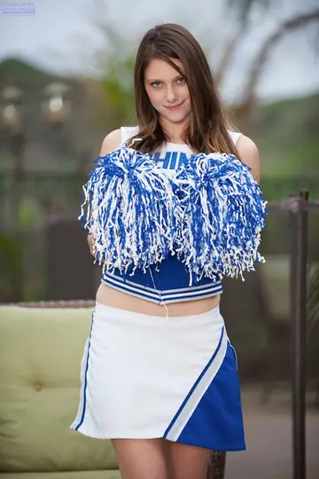 Brunette Strips Off Her Uniform Skirt Outdoors for Anal Spreading