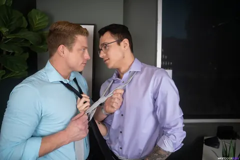 Two Men Strip and Bareback Fuck in the Office – photo 6 of 21