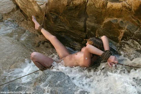 Star Nine: Busty Redhead Tied Up and Spreads Her Legs Under a Waterfall – photo 18 of 20