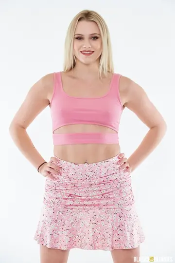 Blonde in a Skirt Sucks and Fucks a Big Black Cock