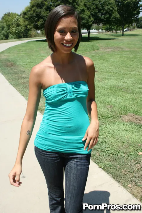 Mia Lina: Short-Haired Latina PAWG Drops Her Panties and Spreads Outdoors – photo 1 of 16