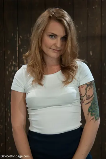 Payton Bell – Petite Tattooed Redhead Bound and Using a Dildo
