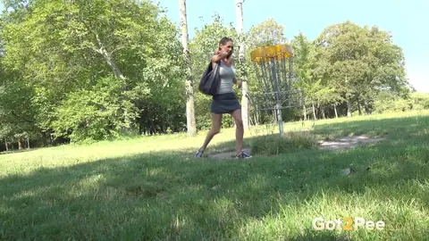 Cynthia Vellons: Slim Blonde Spreads Her Shaved Pussy in Public Forest – photo 14 of 15