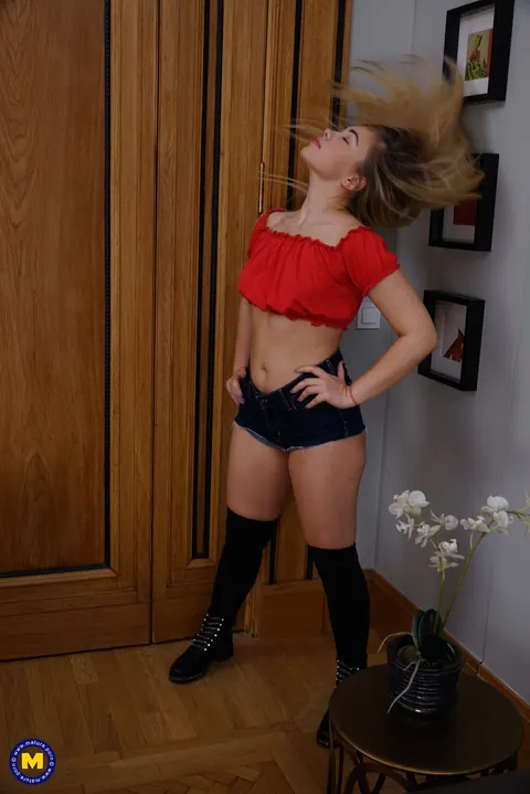 Lana Vegas: European Blonde MILFs Model Stockings, Skirts and Shorts – photo 7 of 16