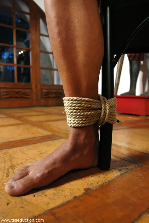 Blonde Trans Woman Dominates in Bondage and Sucks Cock – photo 1 of 21