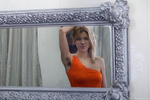Busty Woman Strips and Spreads Her Hairy Pussy – photo 2 of 16