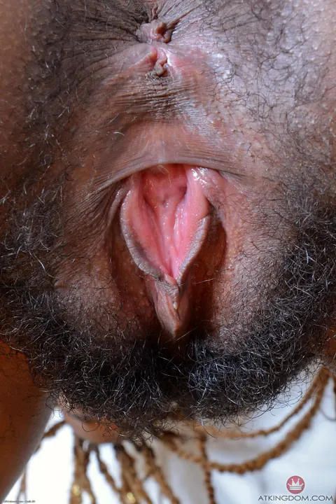Kimmy Katt: Slim Ebony Woman Undresses and Shows Her Bushy Pussy – photo 20 of 20