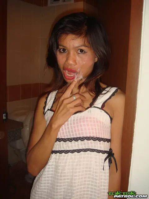 Petite Asian MILF Strips Nude and Spreads in the Bedroom – photo 21 of 21