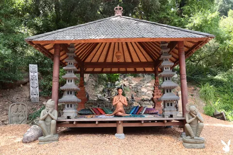 Tall Slim Woman Strips Nude During Outdoor Yoga – photo 6 of 13