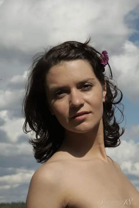 Roza Abdurazakova: Tall European PAWG Spreads Her Shaved Pussy on a Waterside Rock – photo 16 of 16