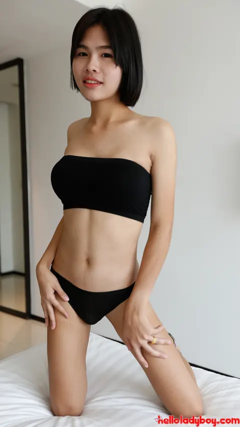 Asian Trans Woman Peels Off Her Bikini and Stands Nude – photo 21 of 21