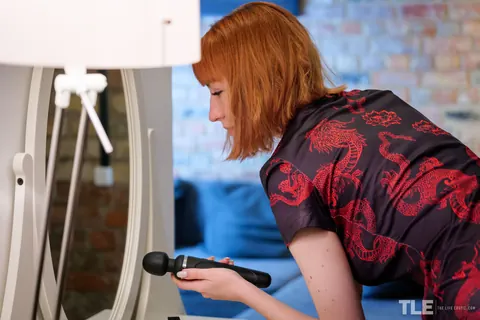 Lilly Mays: European Redhead in a Skirt Toys Her Ass in the Kitchen – photo 3 of 16