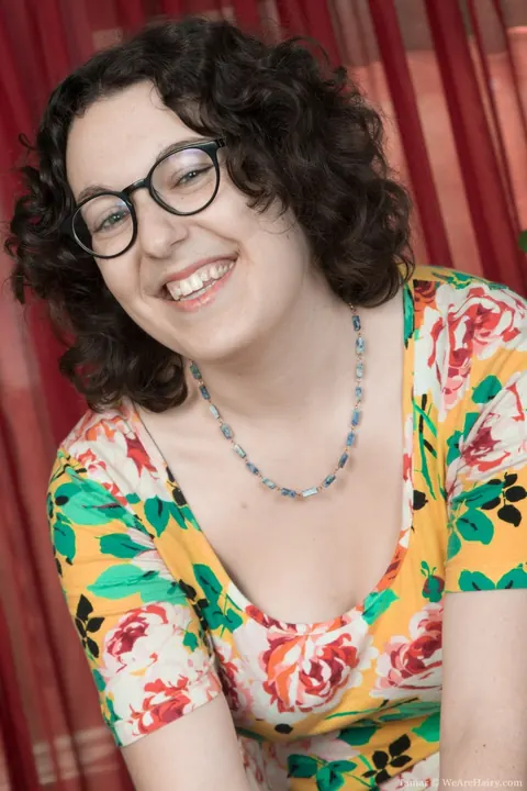 BBW with Glasses Spreads Her Hairy Pussy on the Sofa – photo 1 of 16