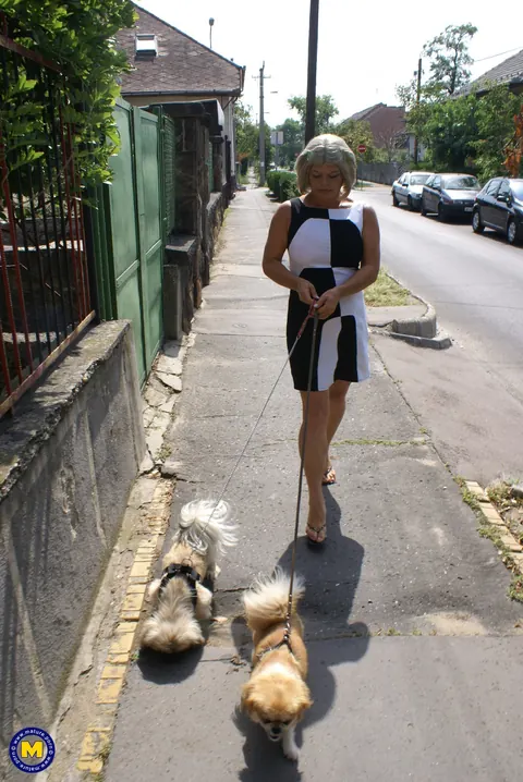 Two Busty Mature Lesbians in Dresses and Heels Lick and Finger Outdoors – photo 1 of 21