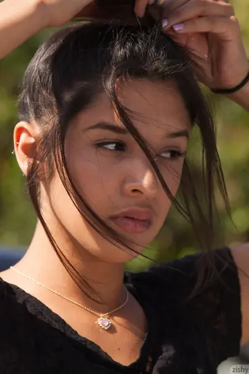 Yesenia Corral – Slim Latina in a Bikini Strips Nude Outdoors Showing Her Hairy Pussy