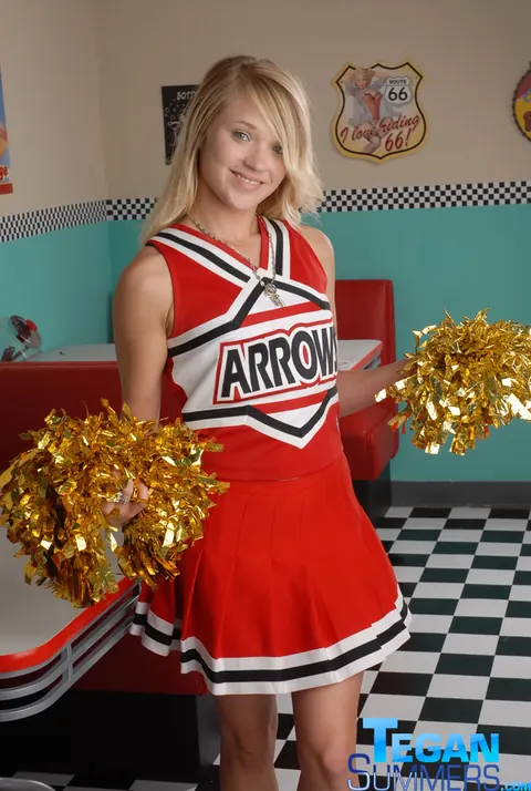 Tegan Summers: Blonde Models Her Uniform Skirt in a Non-Nude Set – photo 12 of 15