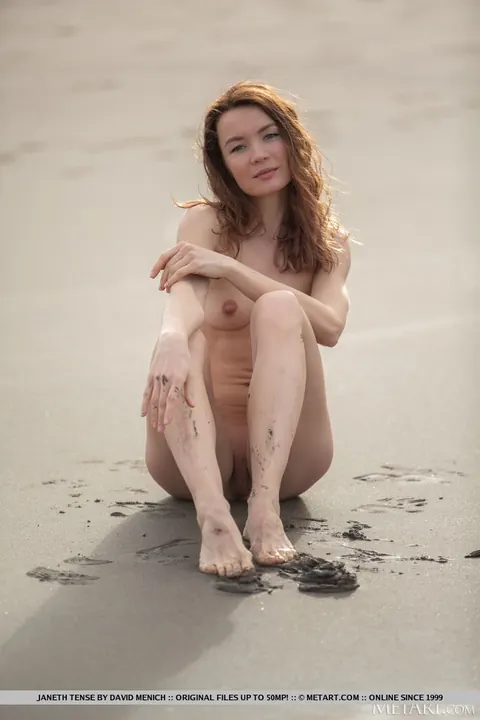 Janeth Tense: European PAWG Brunette in Panties Poses on a Sandy Beach – photo 16 of 18