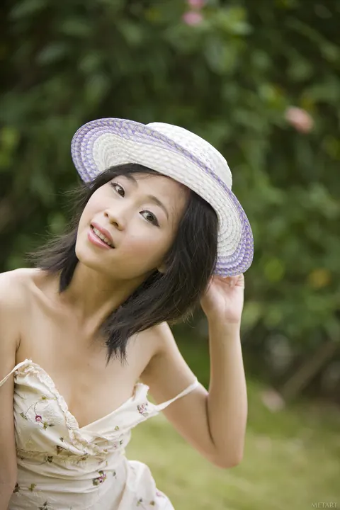 Abbie Chan: Asian Brunette in Heels Strips and Spreads in the Backyard – photo 4 of 21