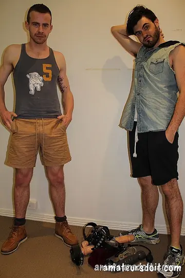 Hairy Guys Kiss and Use a Dildo