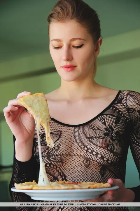 Mila I: Blonde Strips Out of Crotchless Bodystocking and Spreads Her Pussy – photo 2 of 18