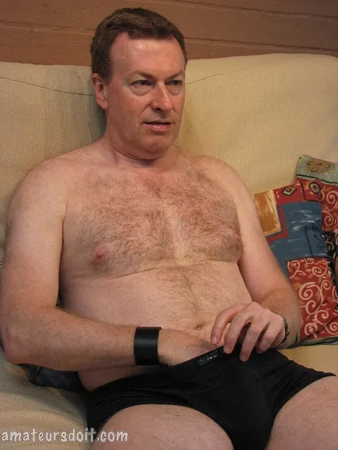 Mature Hairy Man Strokes His Cock to Cumshot – photo 13 of 21