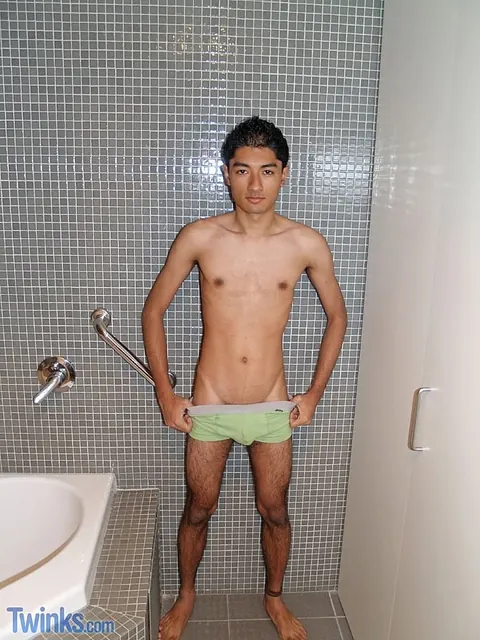 Slim Hairy Guy Strips and Jerks Off in the Bathroom – photo 10 of 21