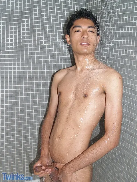 Slim Hairy Guy Strips and Jerks Off in the Bathroom – photo 14 of 21