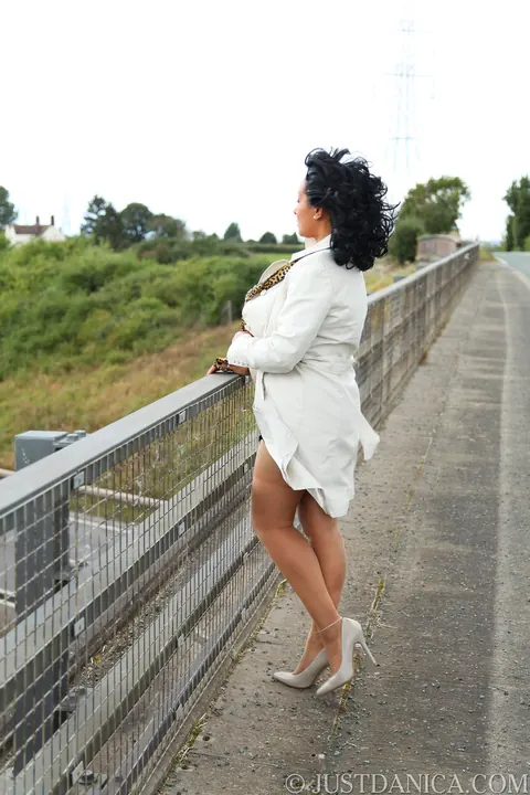 Danica Collins: Ebony MILF with Big Tits Shows Off Her Stockings and Heels Outdoors – photo 17 of 20