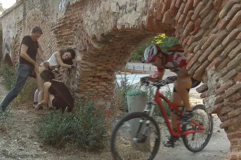 Chiara Diletto: Busty Spanish Brunette Gets Fucked Doggy Style Outdoors in Bondage – photo 17 of 20