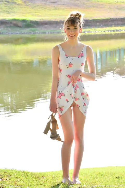 Woman in a Dress Toys Her Pussy Outdoors – photo 2 of 20