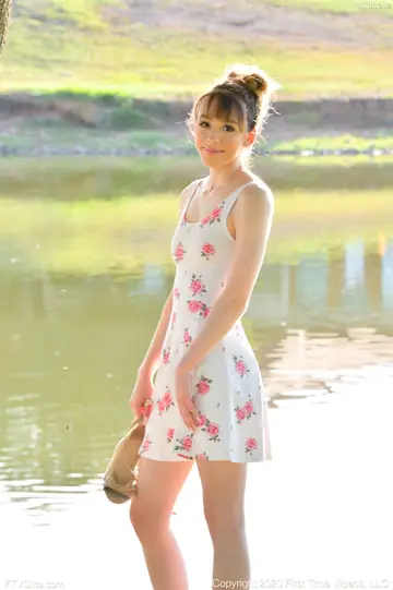 Woman in a Dress Toys Her Pussy Outdoors