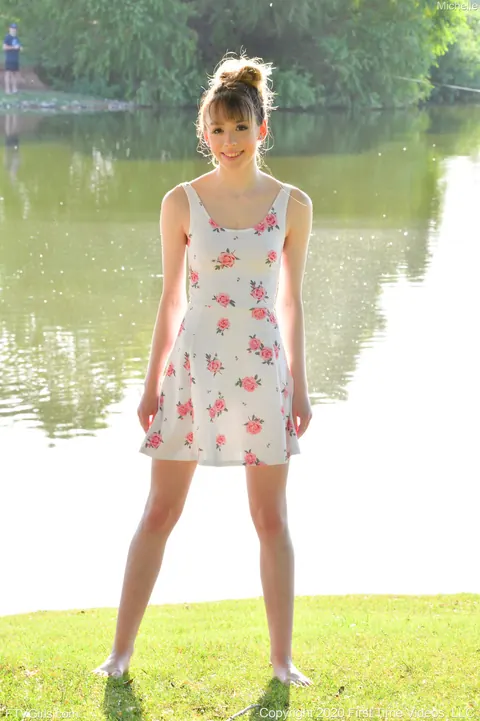Woman in a Dress Toys Her Pussy Outdoors – photo 4 of 20