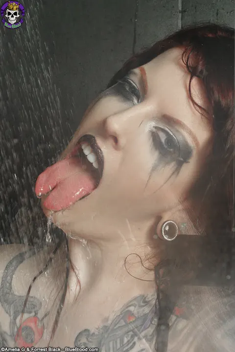 Penny Poison: Tattooed Redhead Spreads Her Pussy in the Bathroom – photo 12 of 15