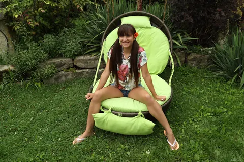 Cindy Loarn: European Brunettes in Shorts Spread Their Pussies Outdoors – photo 4 of 21
