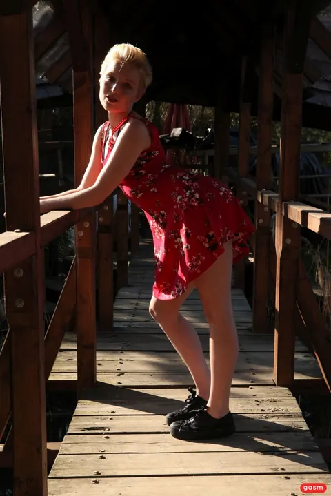 German Short-Haired Woman Sucks Cock Outdoors – photo 15 of 15