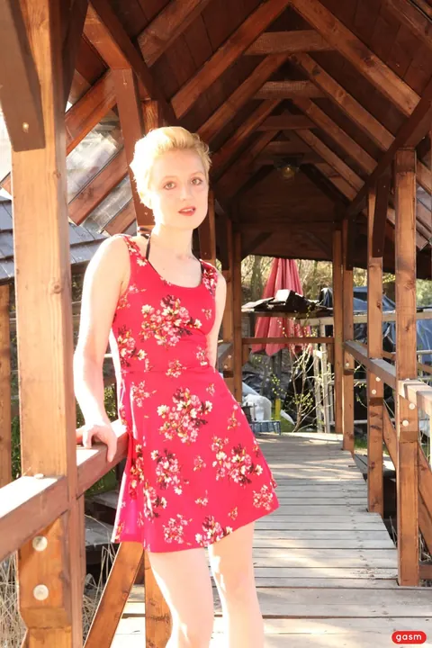German Short-Haired Woman Sucks Cock Outdoors – photo 3 of 15