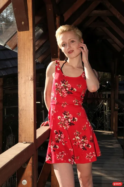 German Short-Haired Woman Sucks Cock Outdoors – photo 7 of 15