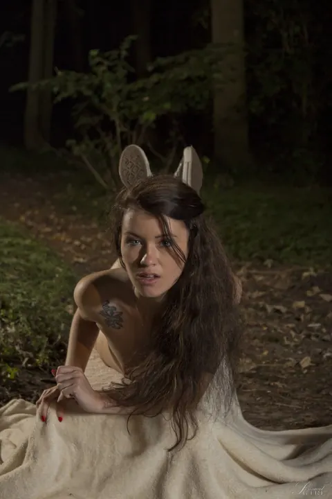 Misha Cross: Slim Polish Brunette Peels Off Her Panties and Spreads in the Forest – photo 12 of 21