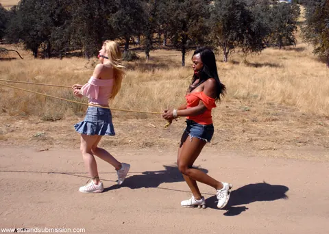 Jada Fire & Tawni Ryden: Petite Blonde MILF Bound and Spread Outdoors – photo 6 of 20