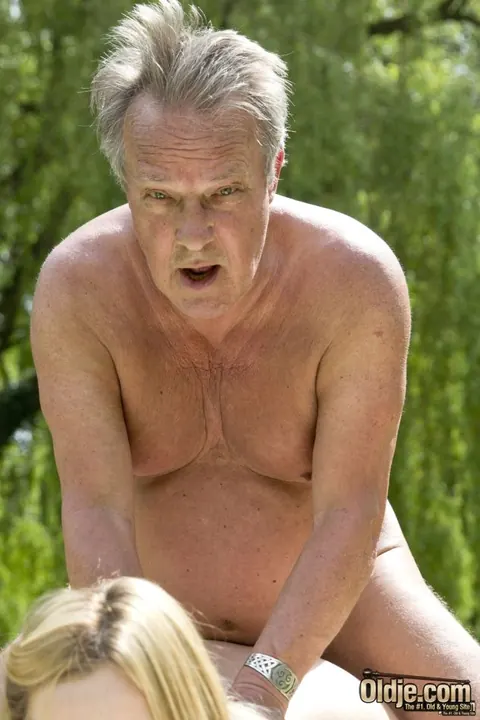 Cherry Bright: Blonde in Panties Rides an Older Man in Public Park – photo 7 of 16
