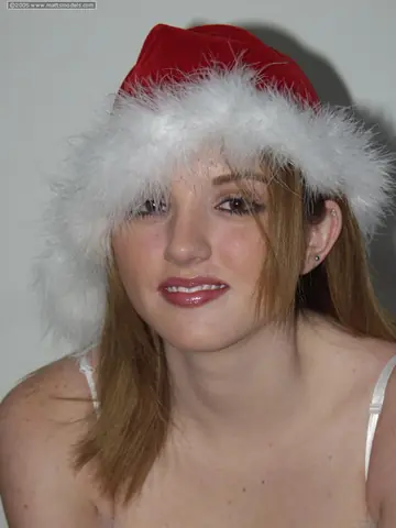 Busty Thick Blonde Strips Off Her Christmas Lingerie and Spreads in Stockings